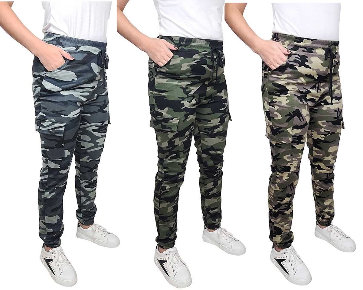 3 KOLORY MORO Spodnie BOJÓWKI CARGO damskie dresy L/XL