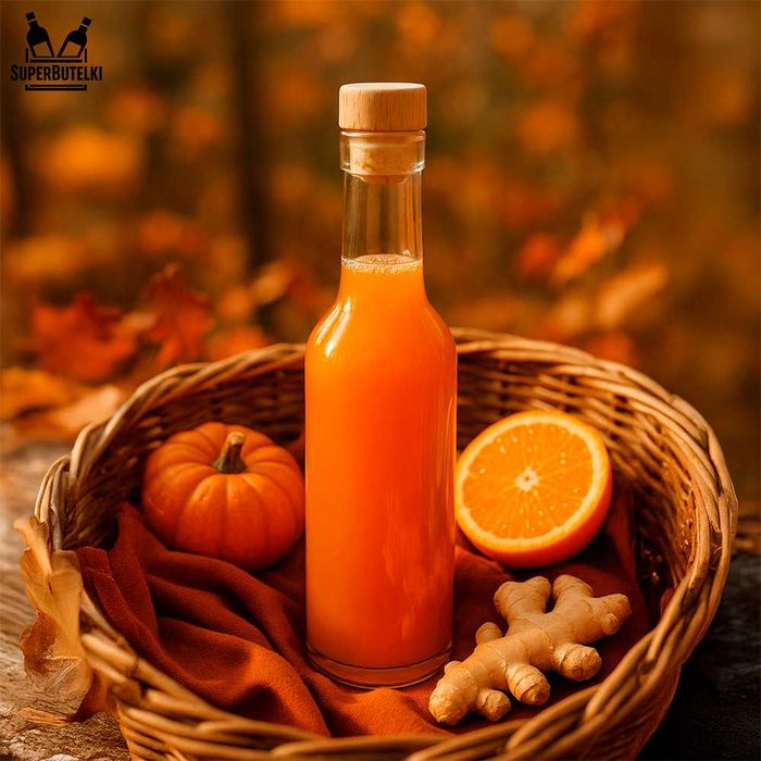 1x Butelka na nalewki soki FUTURA 250 ml z KORKIEM SYNTETYCZNYM