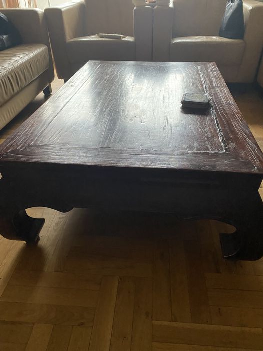 Stolik kawowy kolonialny z teak-u, tanio, oryginalny