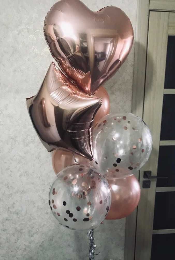 Balony urodzinowe - Zestaw - Różowe złoto - 18" (45,7cm)