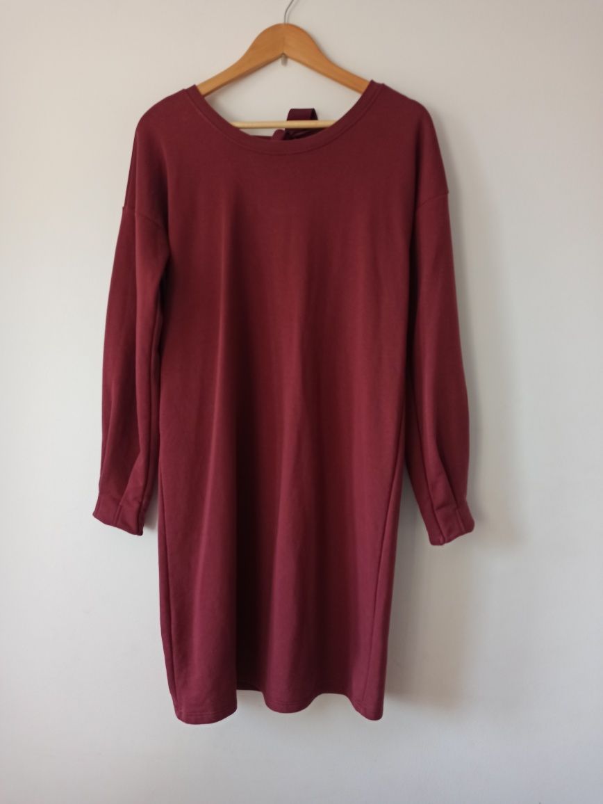 Next 38/ M-L sukienka dresowa oversize bordo