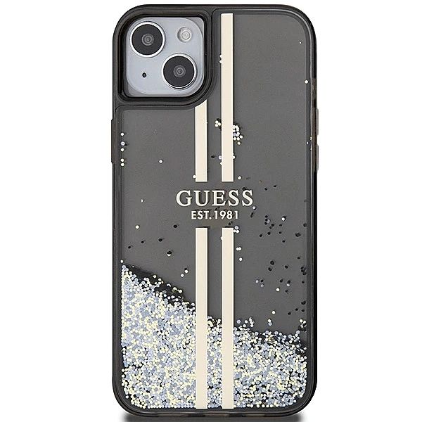 Etui Guess Liquid Glitter Gold Stripes na iPhone 15 Plus / 14 Plus - c