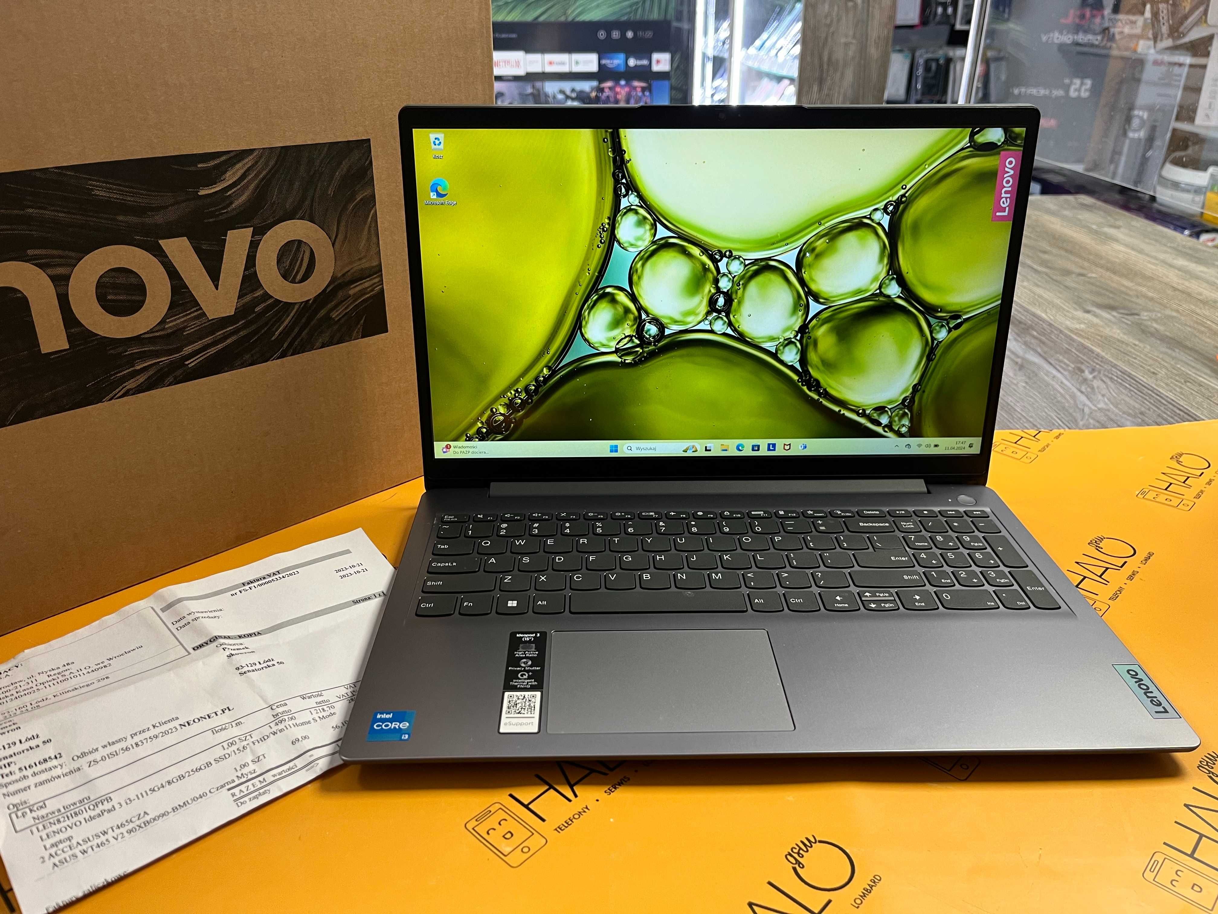 Laptop Lenovo Idea Pad 3 15ITL6 i3/8GB/256GB SSD/W11 Gwarancja!