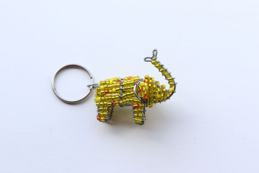 Porta-Chaves de Elefante Amarelo