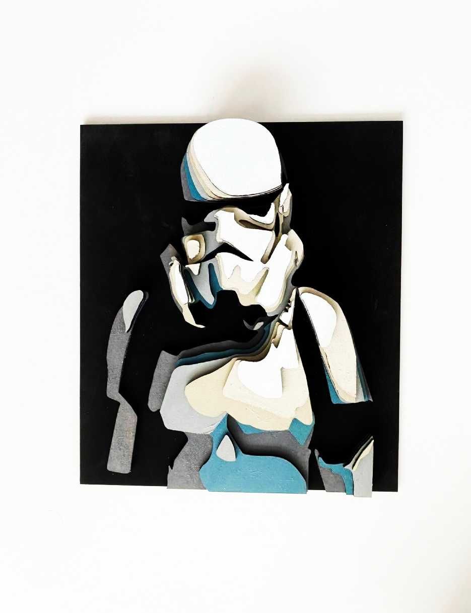 Obraz 3D szturmowiec Star Wars 7 warstw, dekoracja prezent