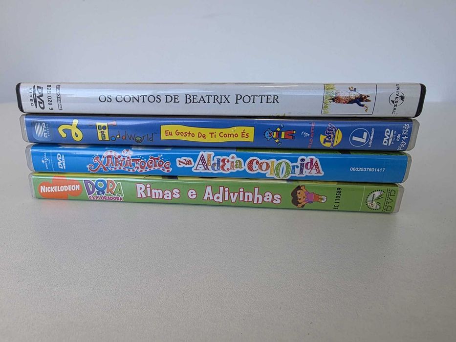 Lote 4 DVDs Infantis – Beatrix Potter, Dora, Todd e Xana Toc Toc