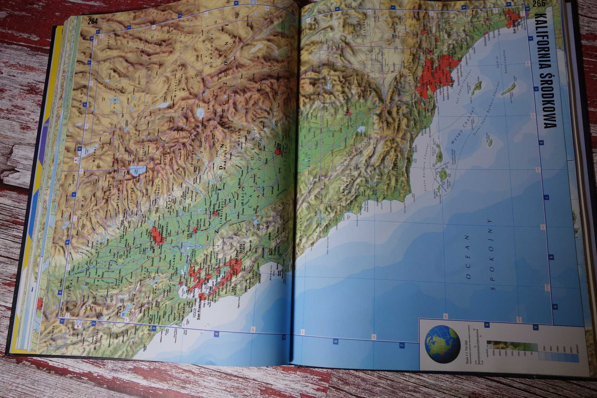 ATLAS świata, 250 SZCZEGÓŁOWYCH map, 350 ilustracji, rozkładane mapy-5