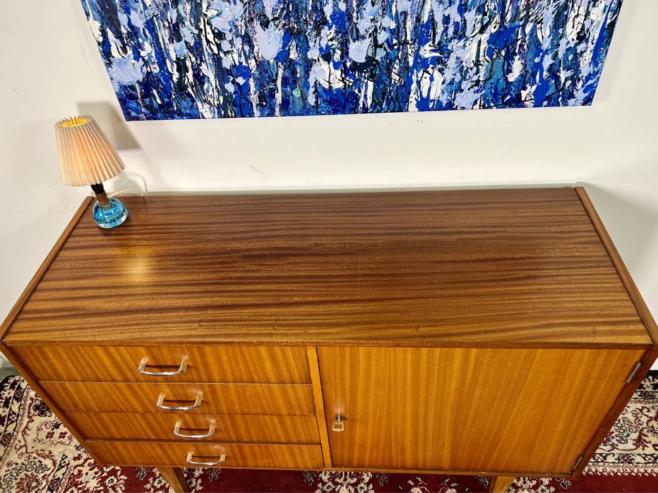 Komoda PRL Violetta 1039 Leśniewski lata 60. mat vintage renowacja