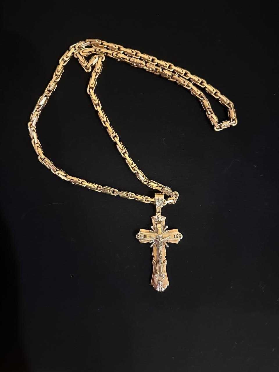 Продам золотую цепь с крестом