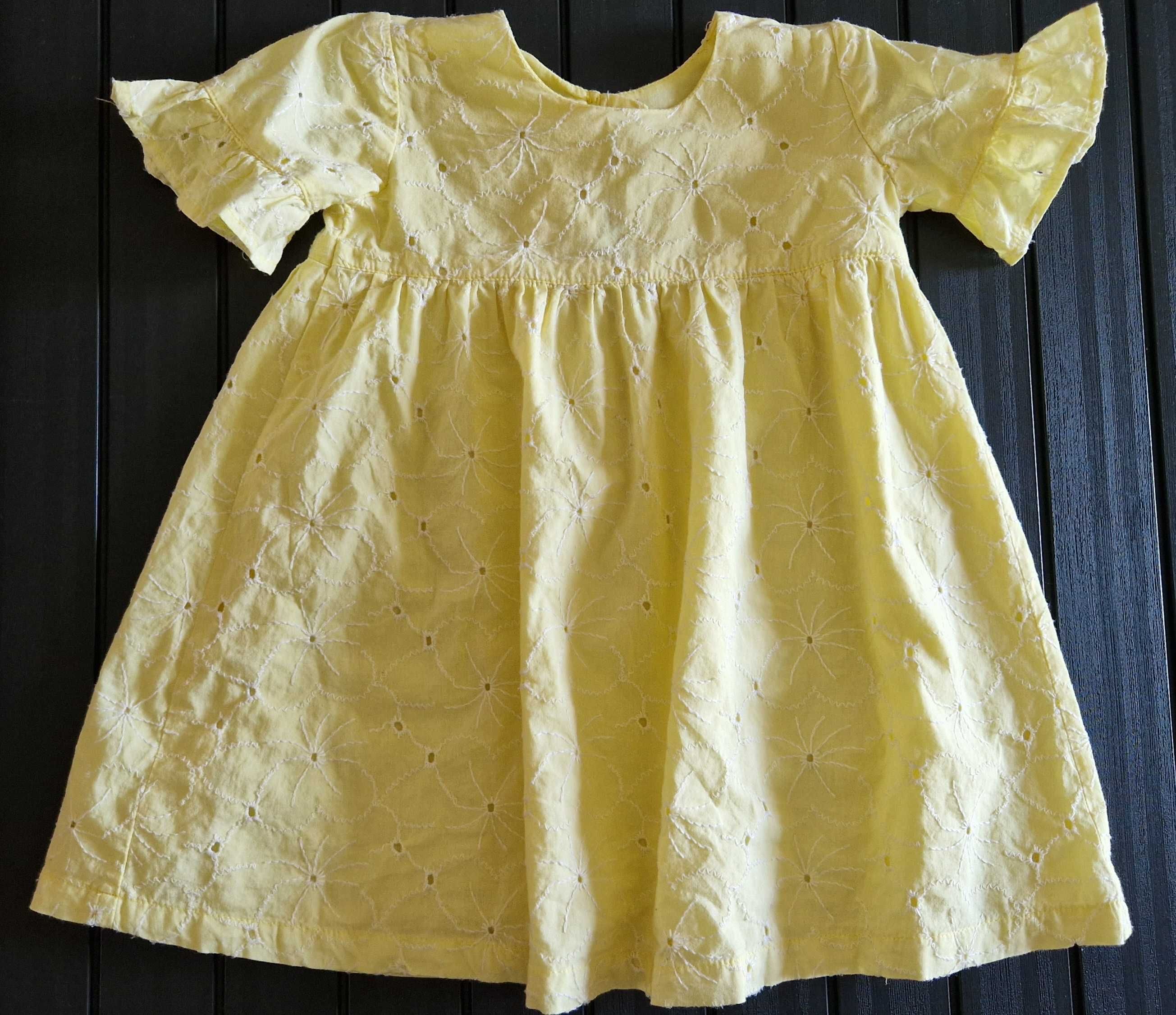 Vestido amarelo de Menina Tamanho 12/18 Meses - Benetton