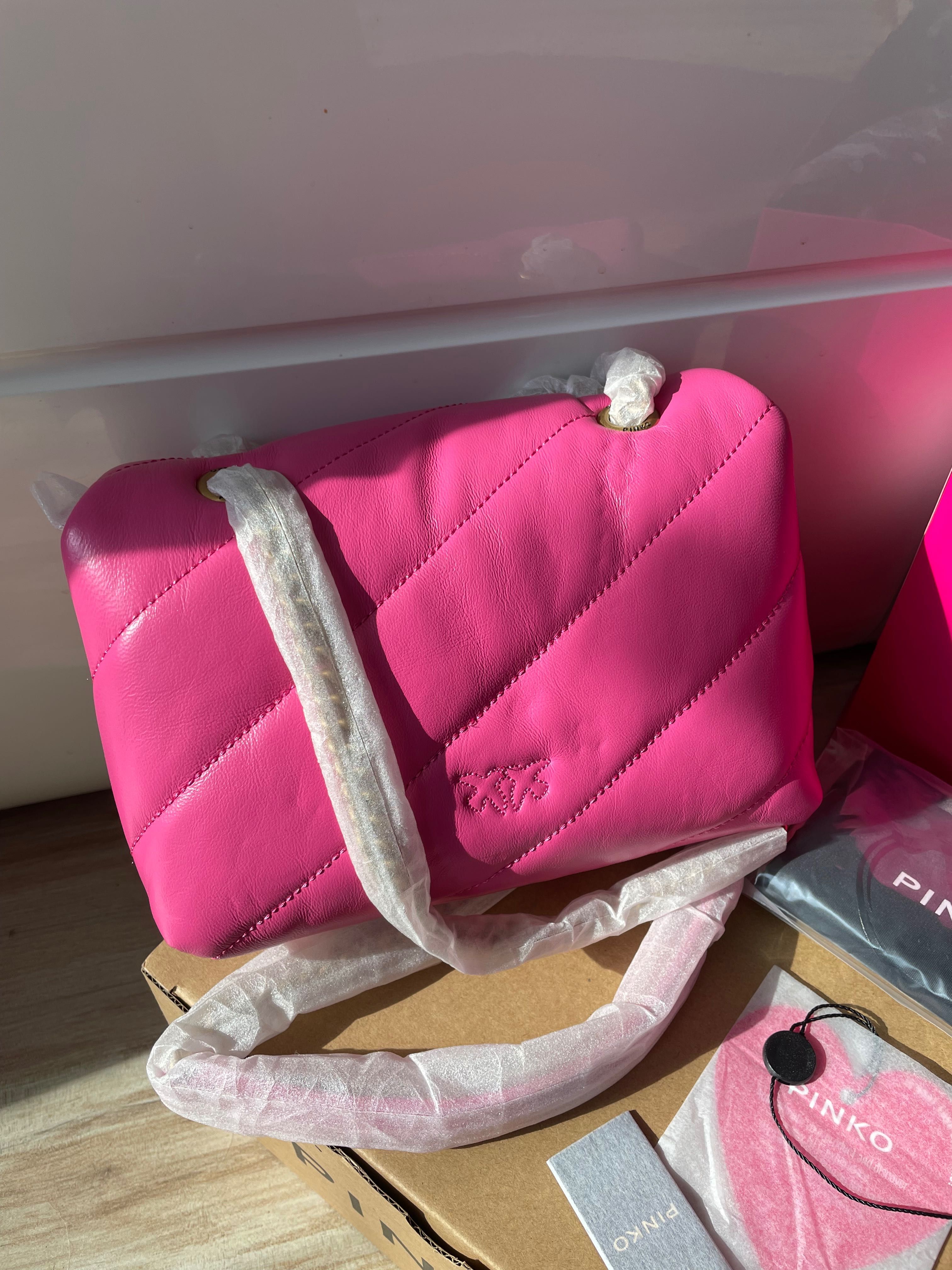 Torebka różowa PINKO NOWA mini puff