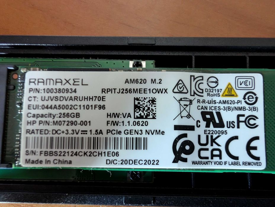 Vendo SSD Lenovo 256gb nvme PCIe 3.0 usado