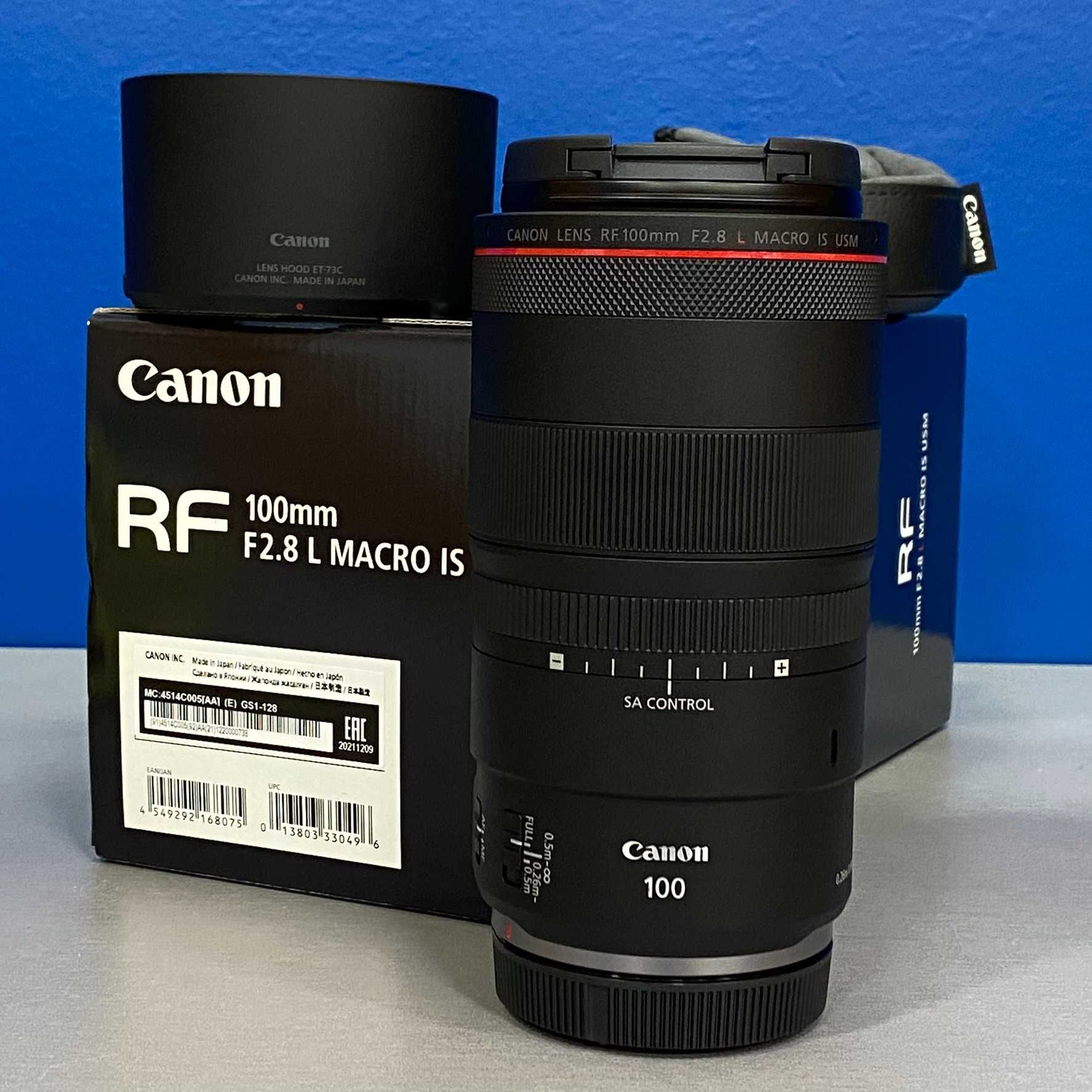 Canon RF 100mm f/2.8 L Macro IS USM (NOVA - 3 ANOS DE GARANTIA)