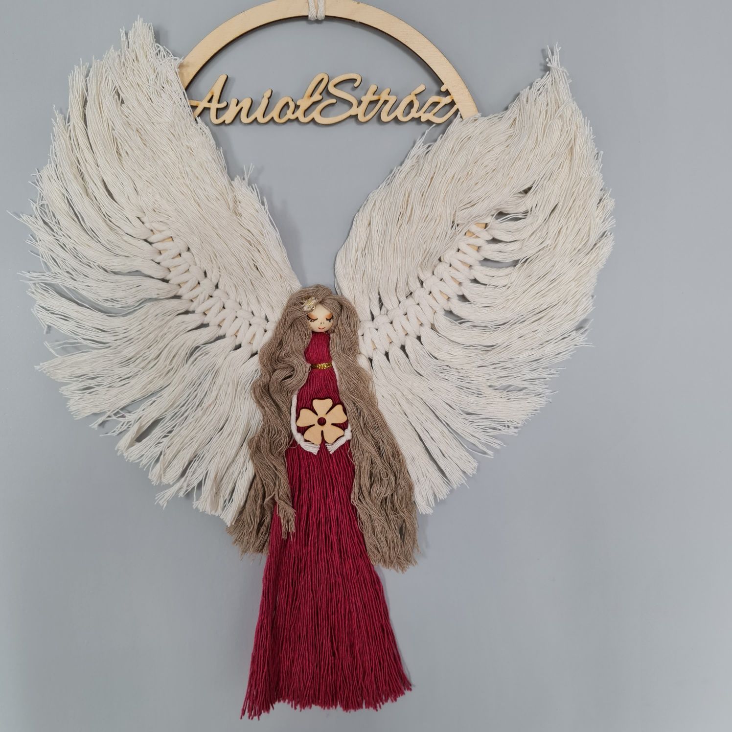Anioł z makramy handmade