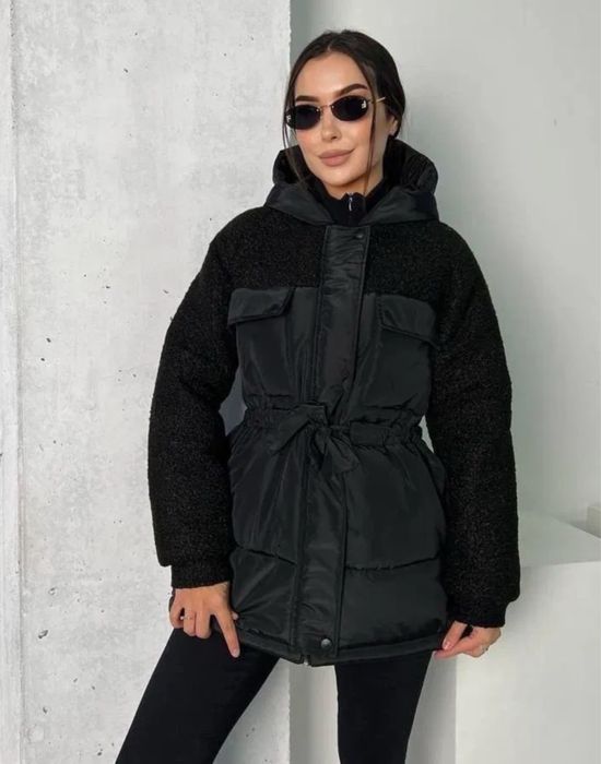 Курточка жіноча нова комбінація з овчиною розмір L