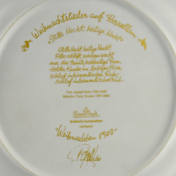 Prato de Natal de 1983, Porcelana Rosenthal Björn Wiinblad