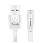 Usams Kabel Płaski U2 Microusb 1,2Mbialy/White Sj201Mic02 (Us-Sj201)