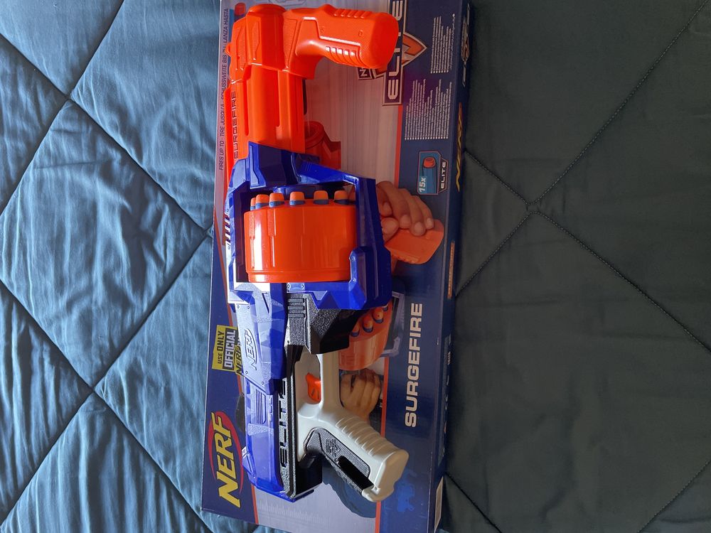 Nerf surgefire rotação 15 dardos