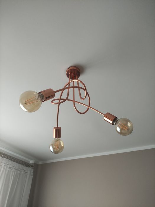 Nowoczesna lampa wisząca Edison Loft miedź 3 x 60W