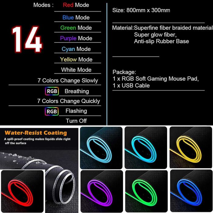 Gamingowa podkładka pod mysz LED