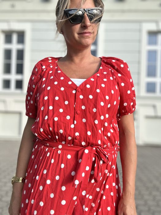 Nutmeg sukienka w groszki kropki pin up wiskiza 44/46