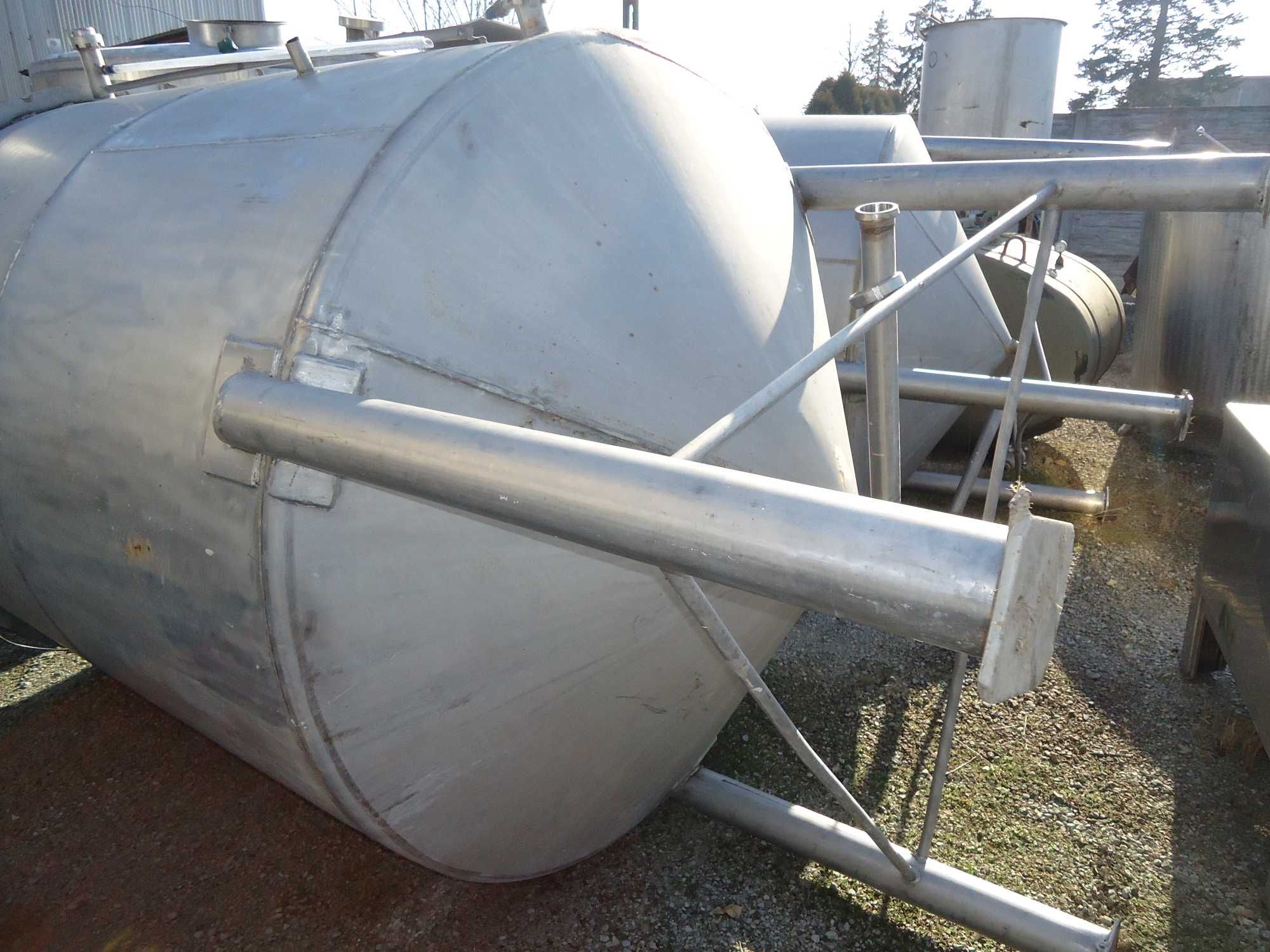 Zbiornik silos   5000L nierdzewny stojący dno stożek ko ścianka 3mm