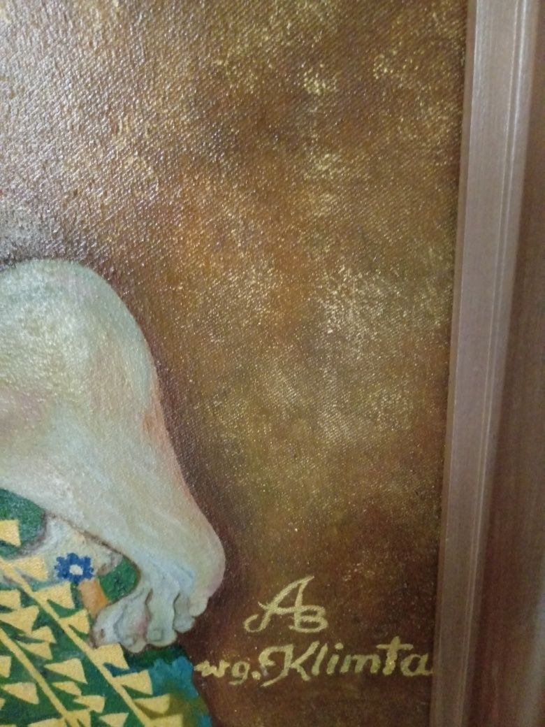 Sprzedam obraz olejny , Pocałunek' - kopię wg G. Klimta; 89x119cm