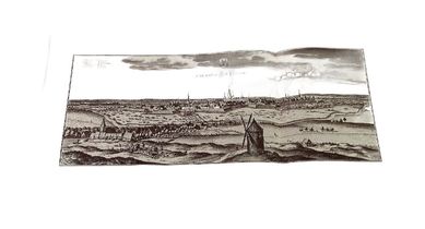 stara mapa widok miasta pejzaż papier czerpany 19