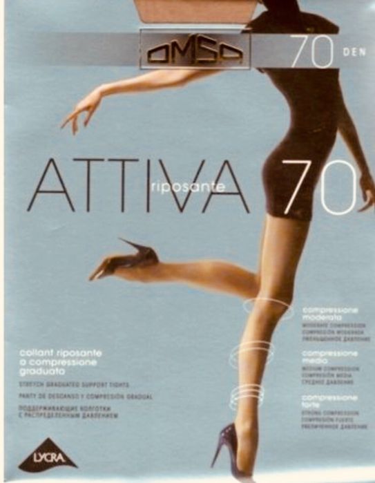 Жіночі капронові колготки Omsa Attiva 2, 3, 4, 5, 6 Італія