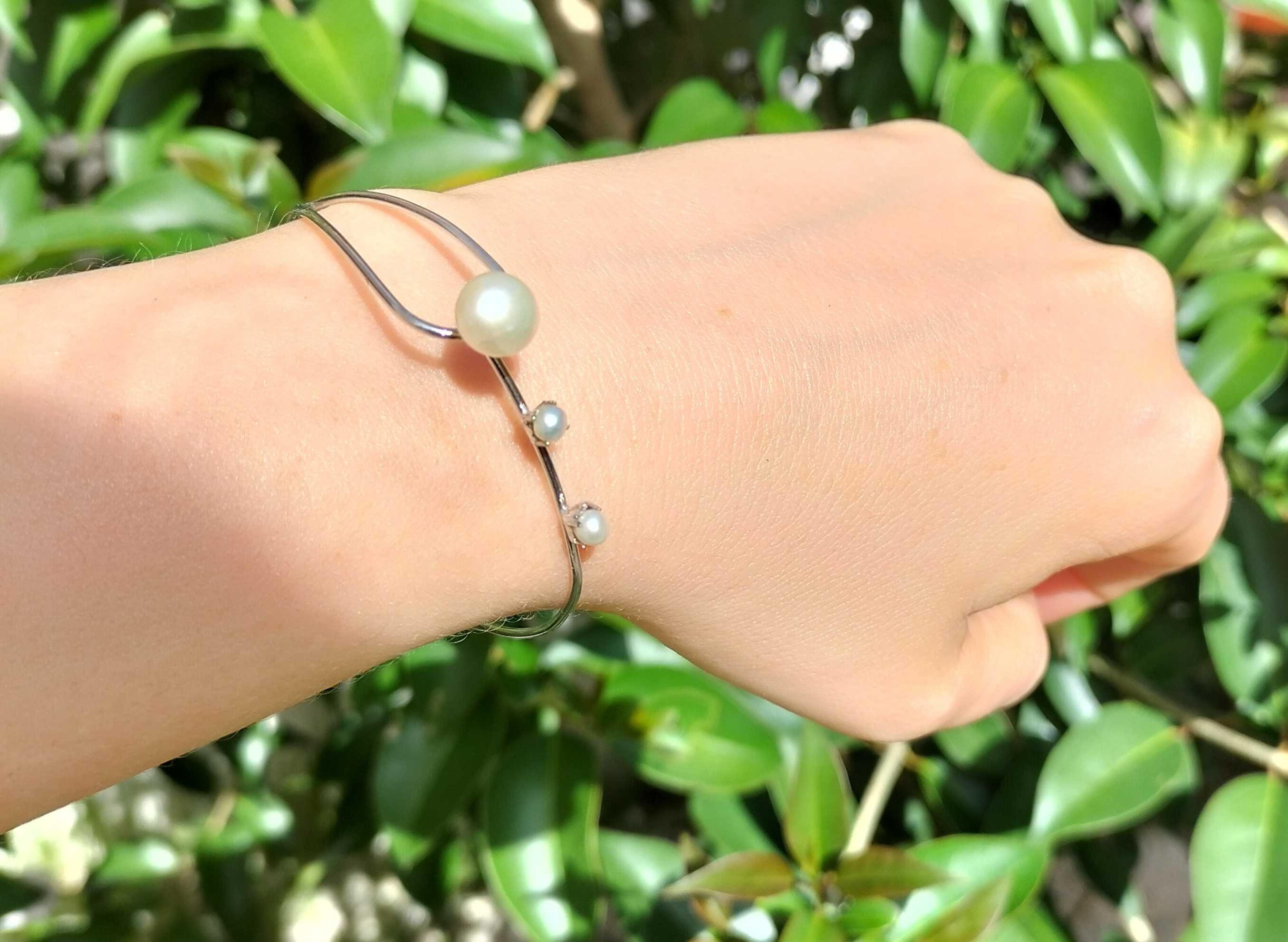 Pulseira em prata e pérola