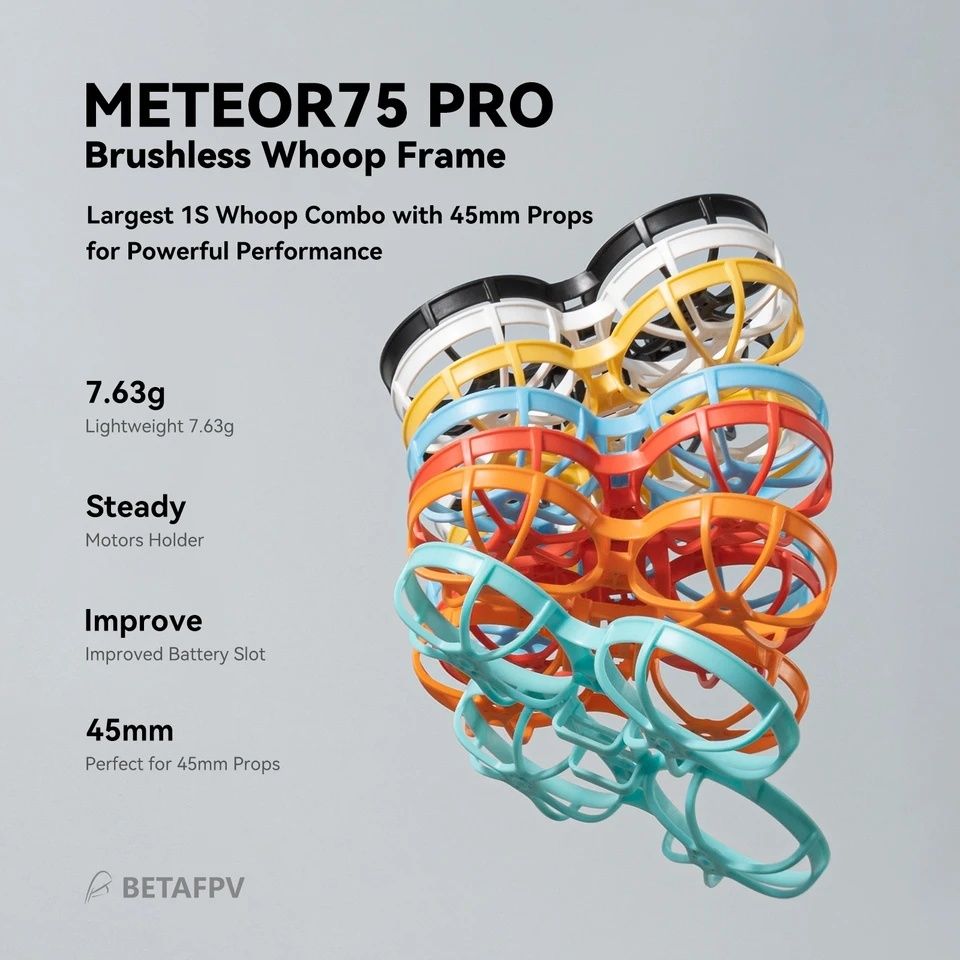 Meteor 75Pro ELRS 2.4G brushless tiny-whoop навчальний дрон BetaFPV