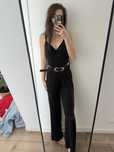 Kombinezon czarny miss selfridge z paskiem