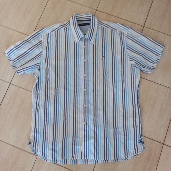 Firmowa męska koszula w paski-TOMMY HILFIGER-XL