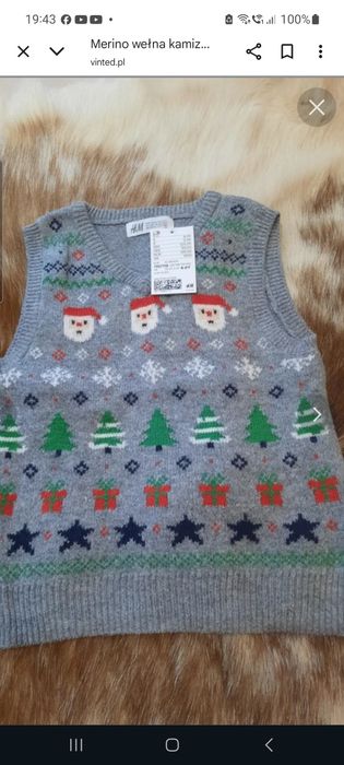 Nowa kamizelka, Merino wełna r.110 , HM, Św.Mikołaj, Reima, Gant, Joha