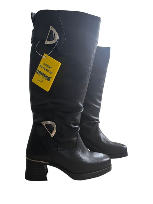 Klasyczne długie ocieplane kozaki damskie skóra 38 Gardenia