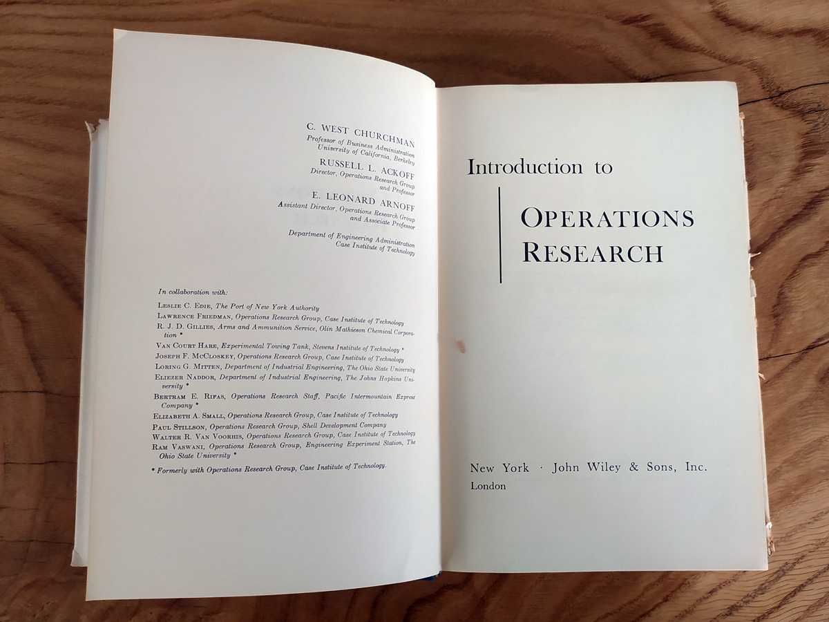 Introduction to Operations Research - Churchman, Ackoff, Arnoff