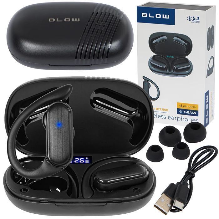 Słuchawki bezprzewodowe douszne BLOW Earbuds BTE800 BLACK 32-834#
