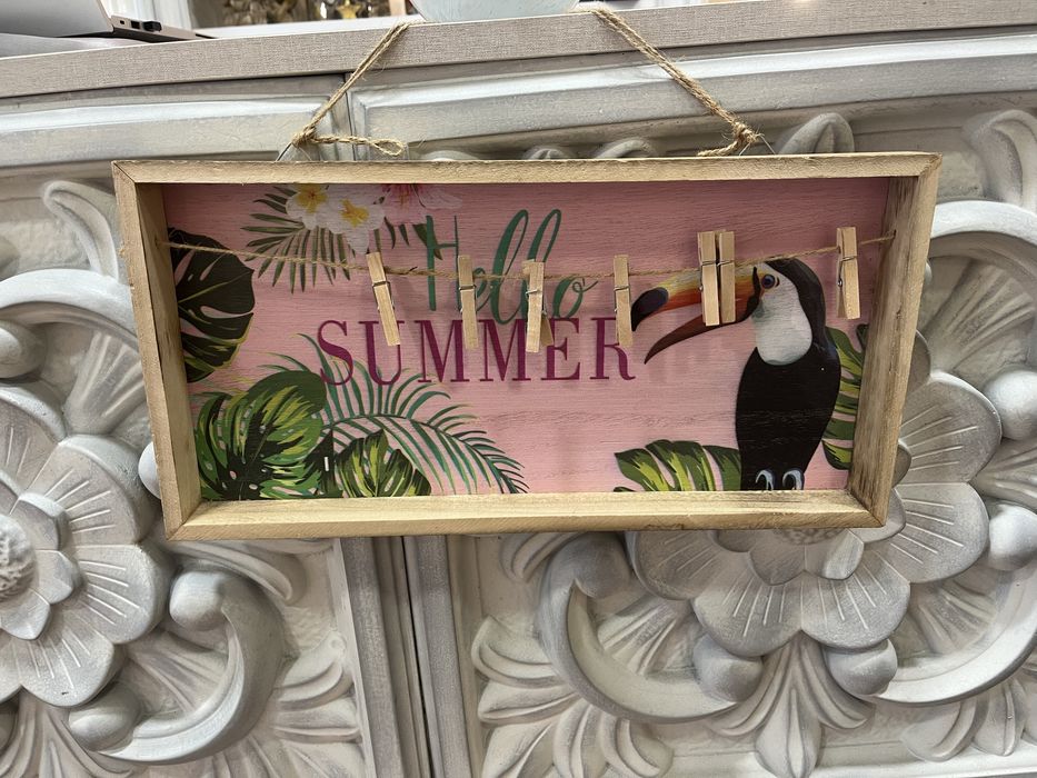 Porta fotos com fio e molas / moldura