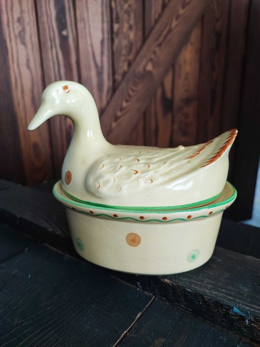 Francuska ceramiczna maselnica kaczka