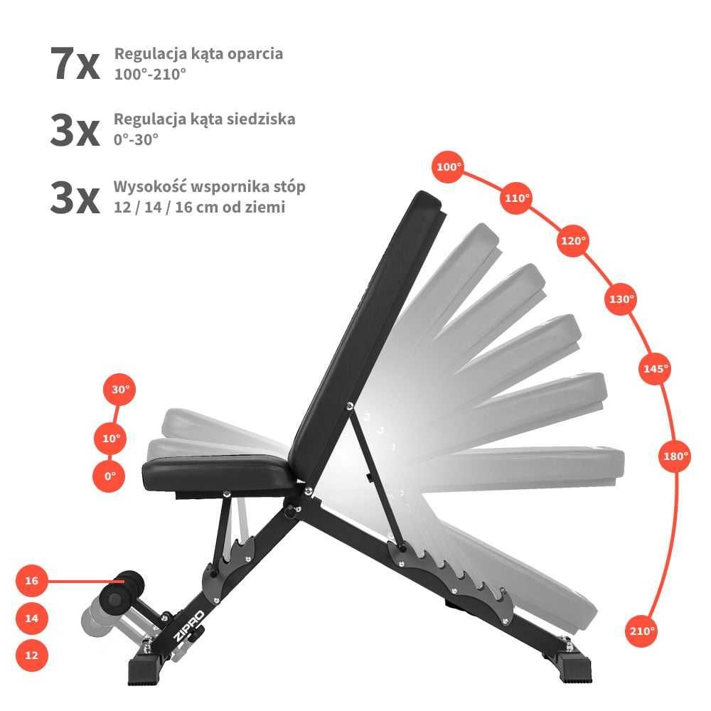 Регульована лавка для жиму Zipro Jacked скамья для жима лежа