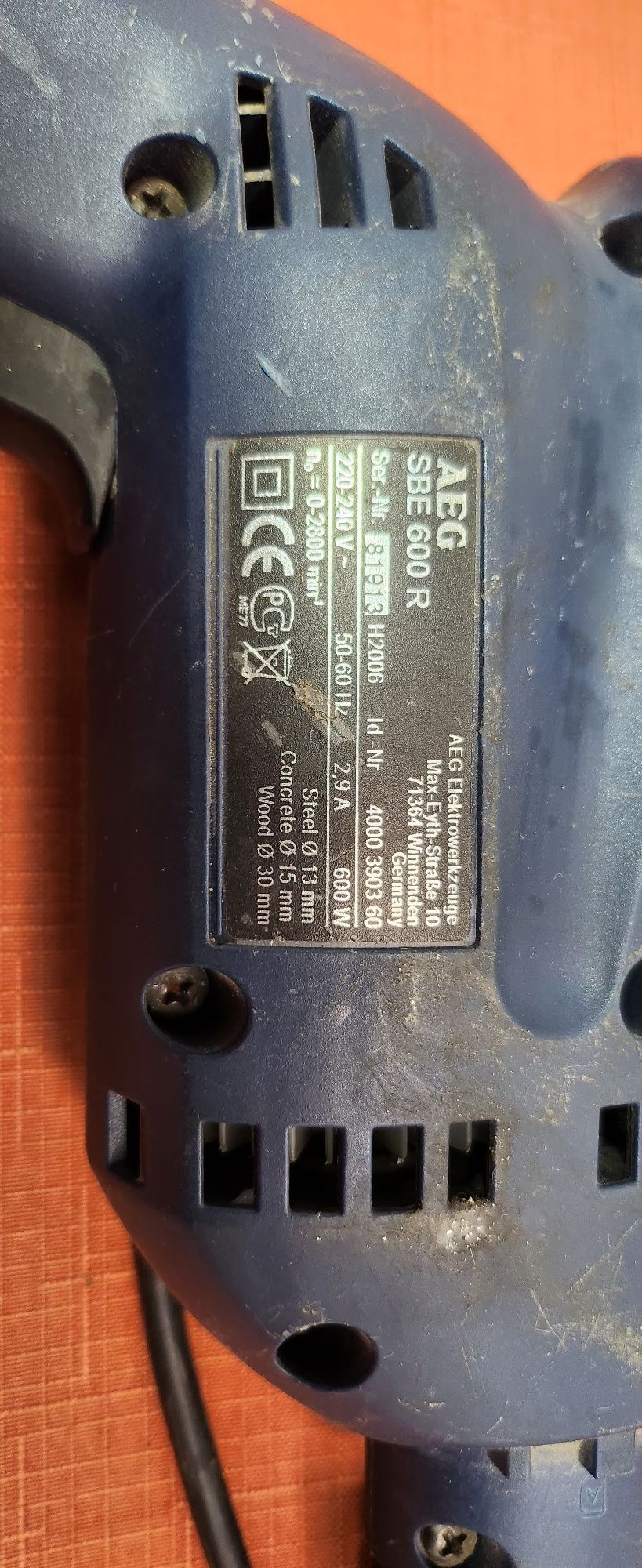 wiertarka udarowa AEG SBE 630 R.