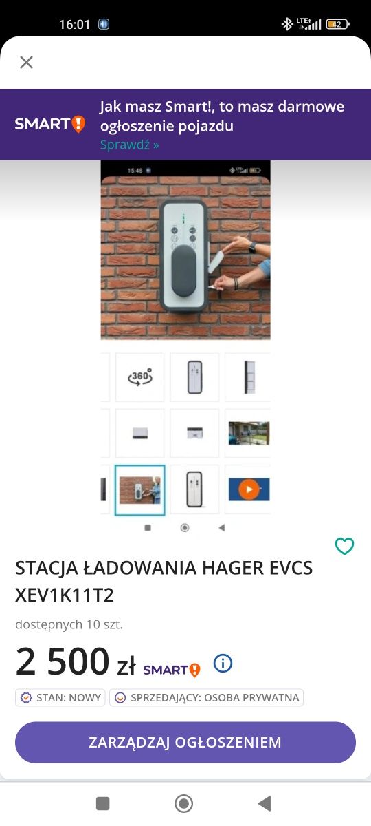 Stacja ładowania hager EVCS XEV1K11T2