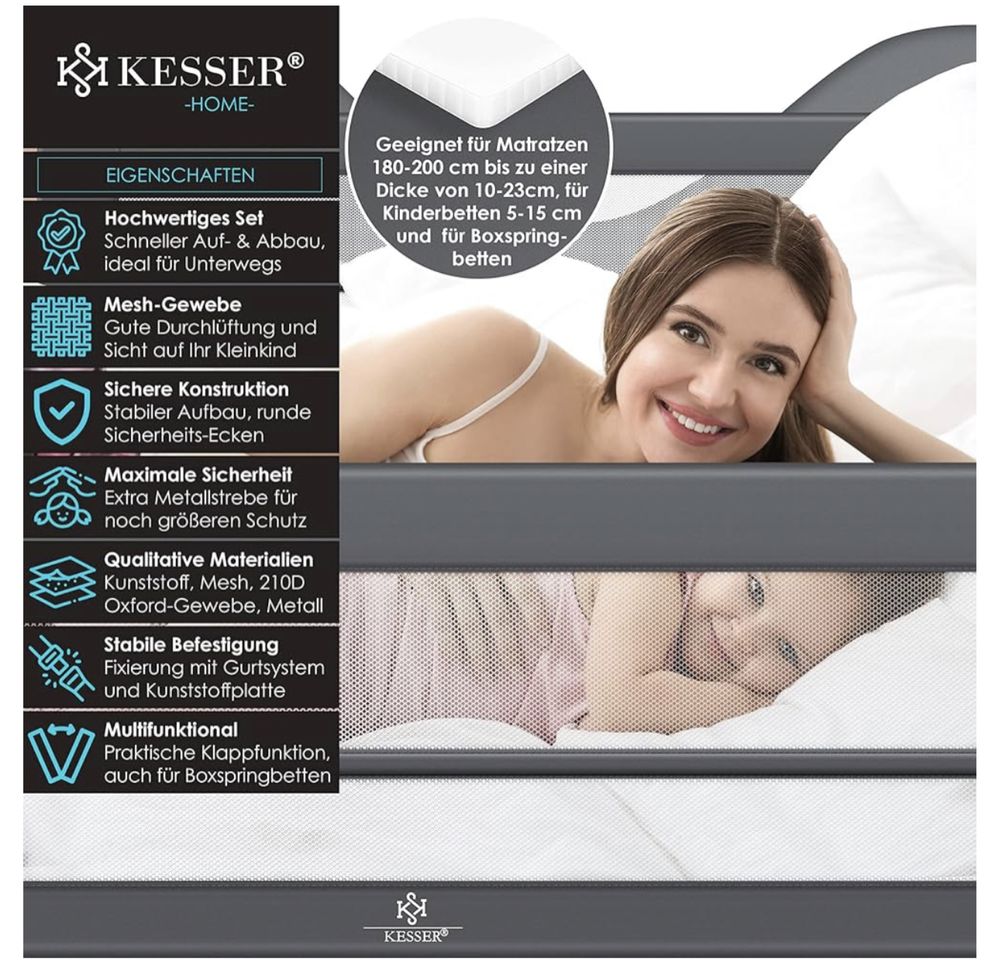 KESSER® Kratka ochronna do łóżeczka dziecięcego dla dzieci,