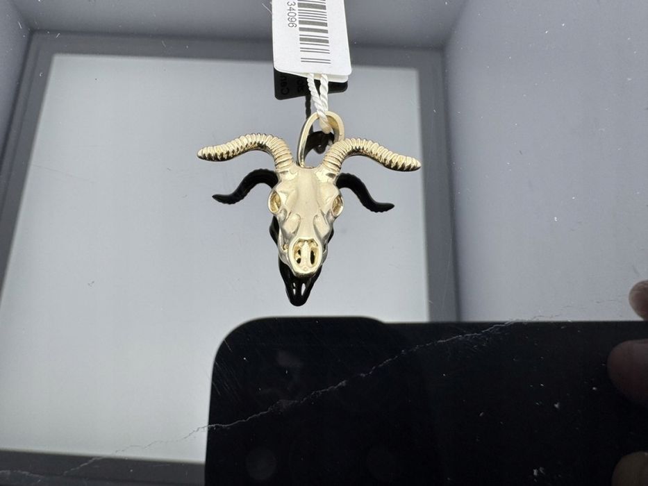 Piękna Złota Zawieszka 4,22g p585 CZASZKA KOZŁA