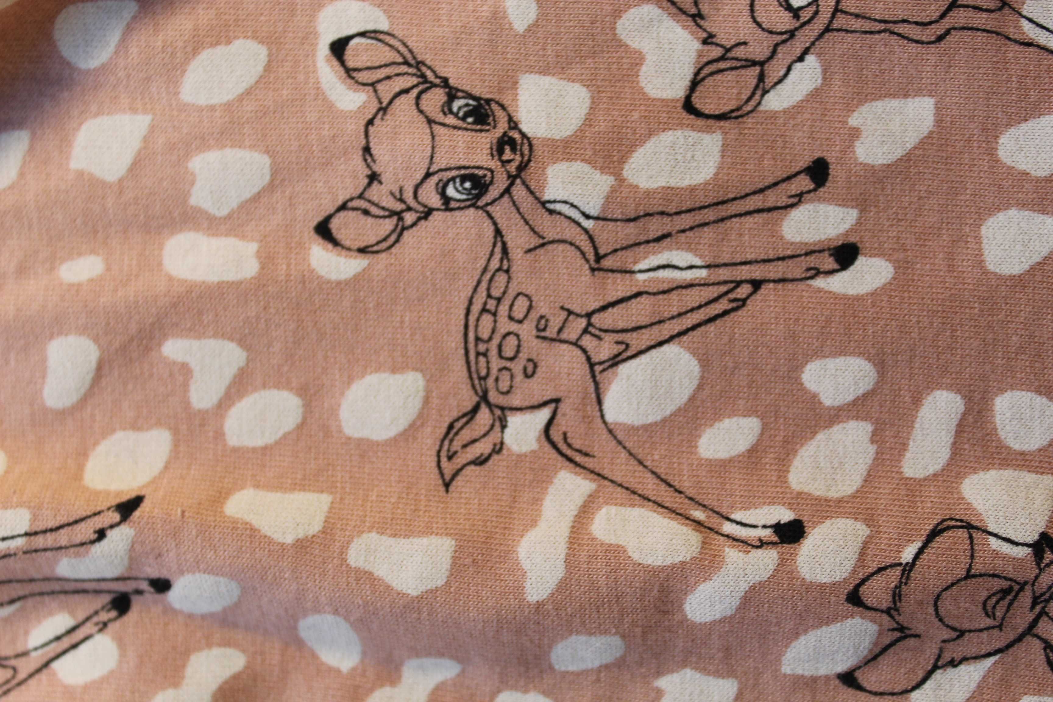 Повсякденна пудрова сукня з милими оленятами Bembi, для віку 6-12М