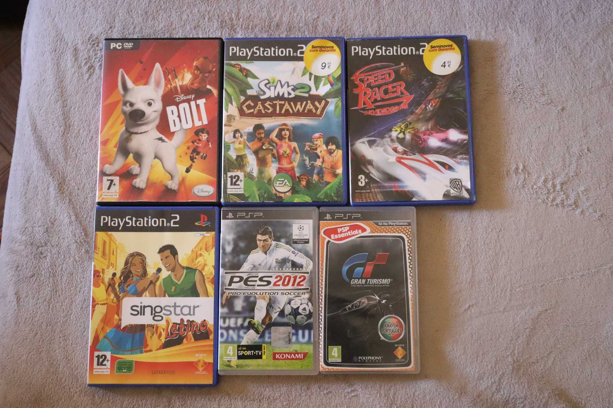 Vários jogos ps2 e psp e filme Bolt DVD