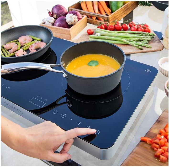 Placa Indução Portátil 2 Fogos Cecotec – Campismo e Uso Portátil e V2L