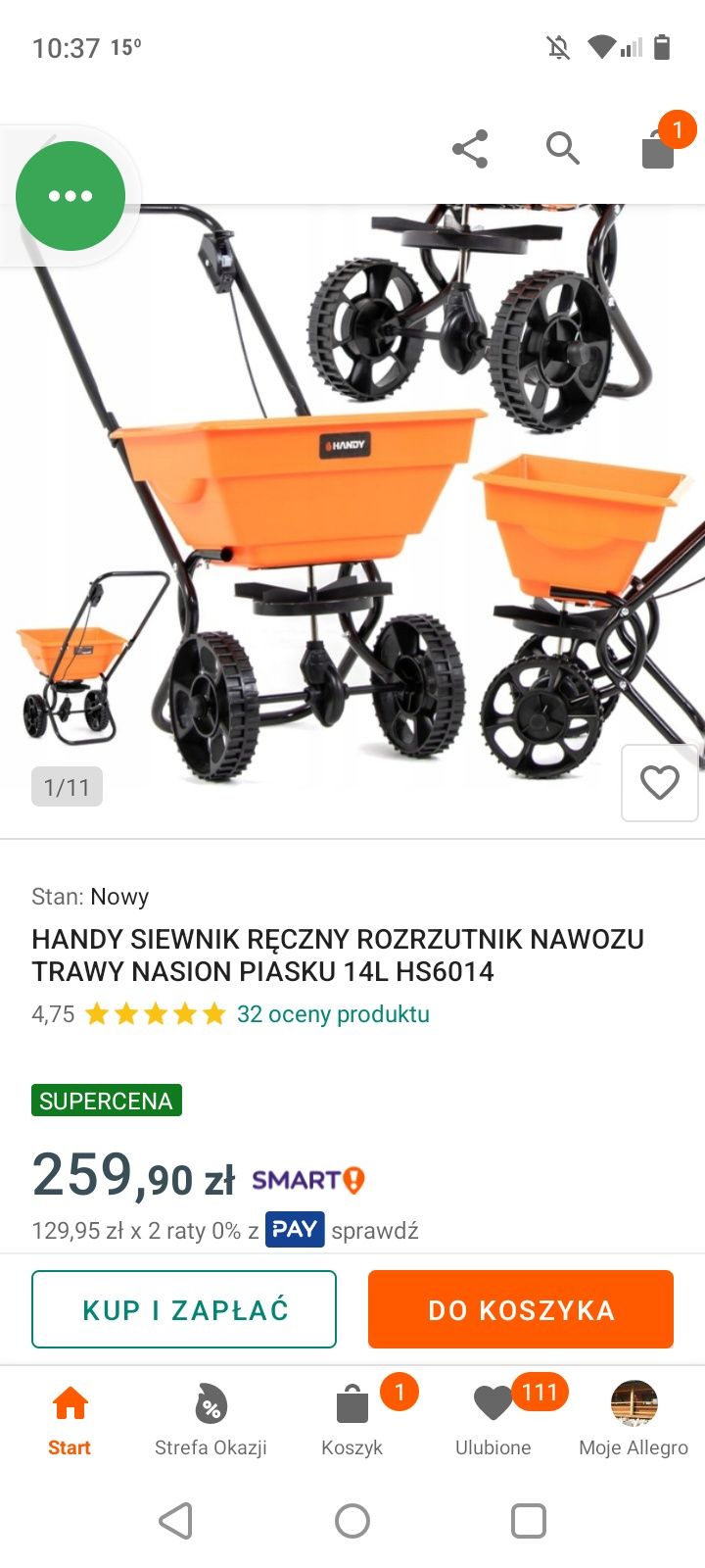 Siewnik do trawy rozrzutnik nawozu