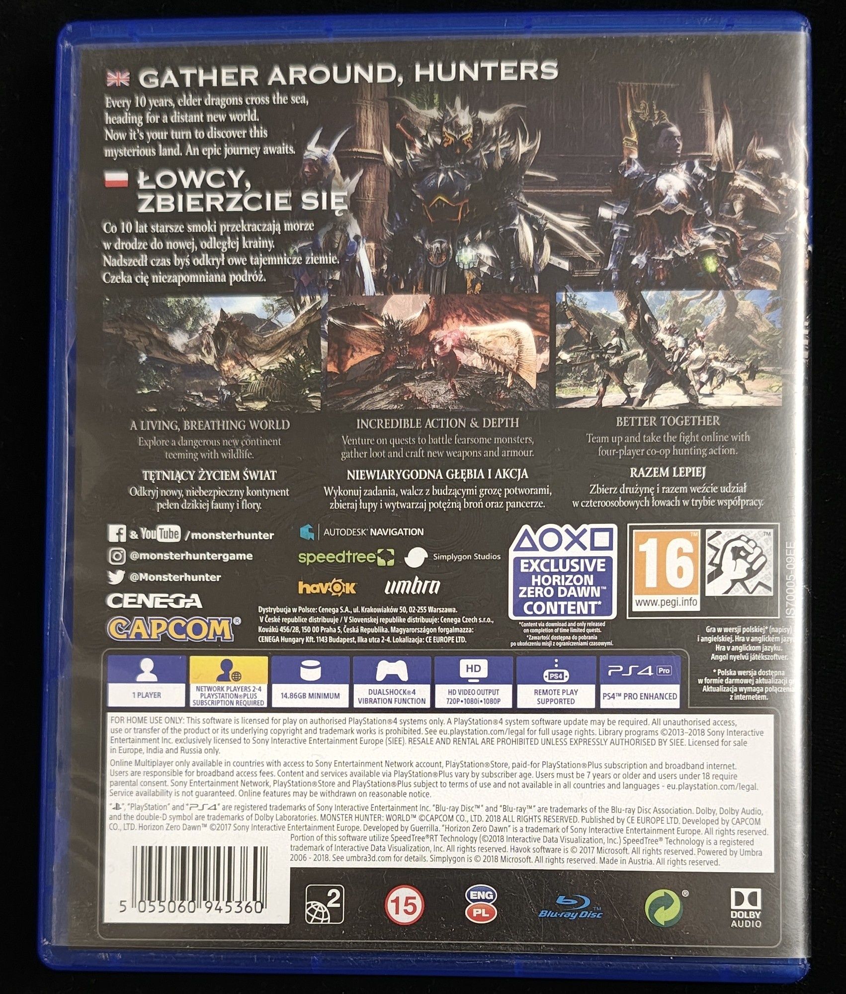 Monster Hunter World PL na PS4 i PS5 po polsku BDB Stan Dystrybucja PL