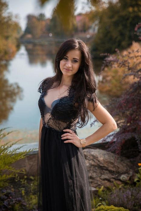 Платье вечернее чёрное длинное